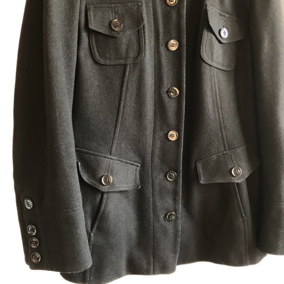 Vintage Le Chateau Button Up 90s Coat XL Black Wool Blend - Picture 7 of 16